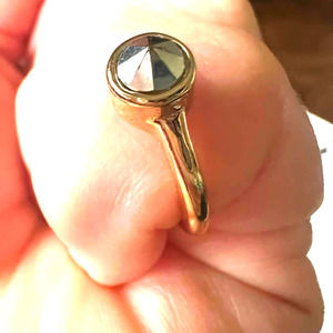Simple Gold and Silver Tones Ring, size 6 approx,